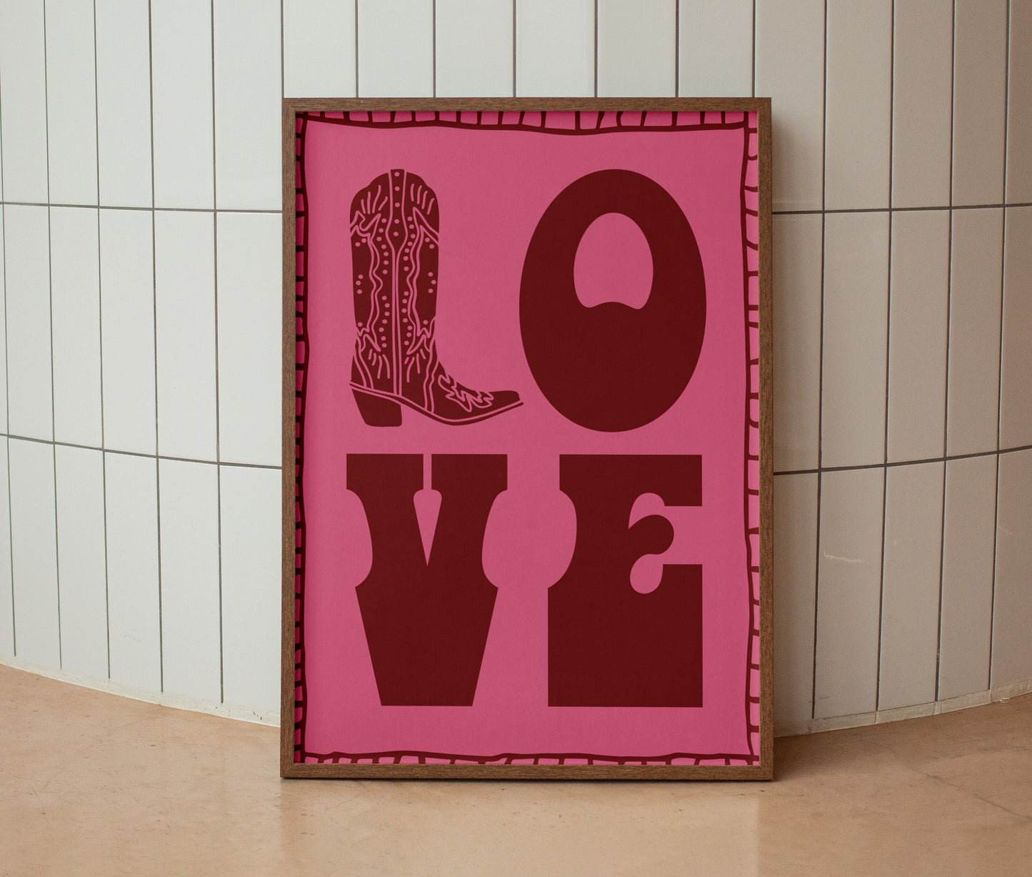 Love Cowboy Boot Print