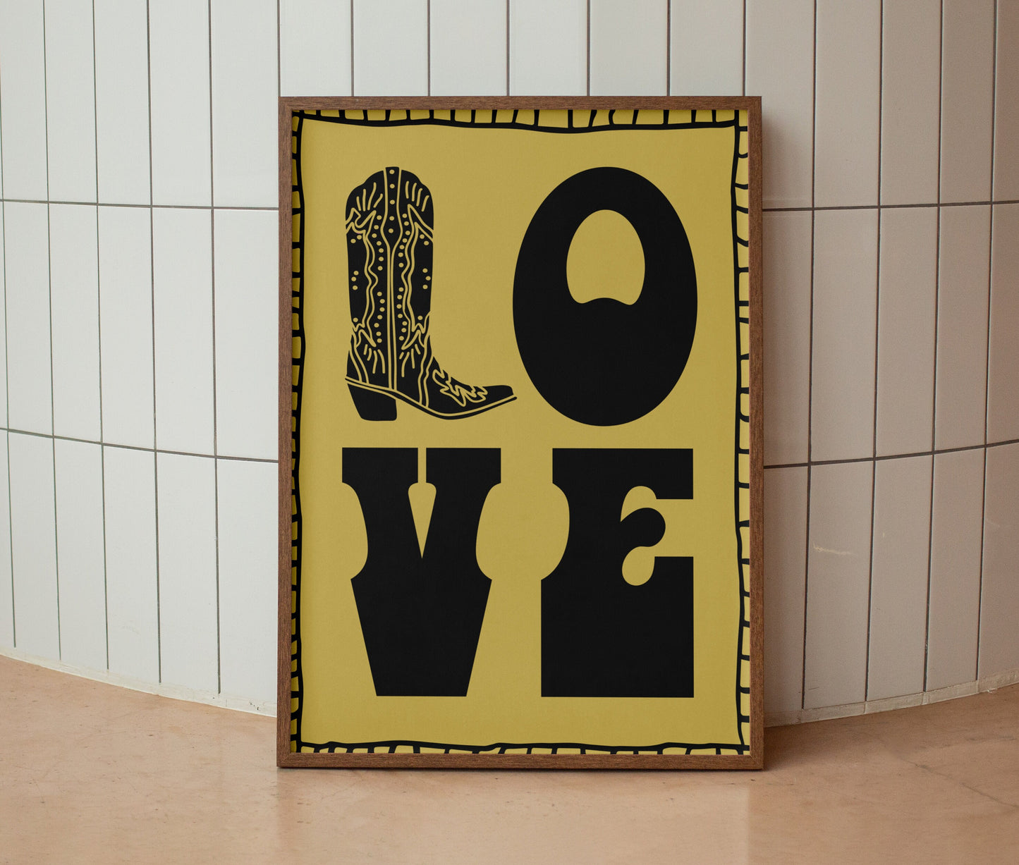 Love Cowboy Boot Print