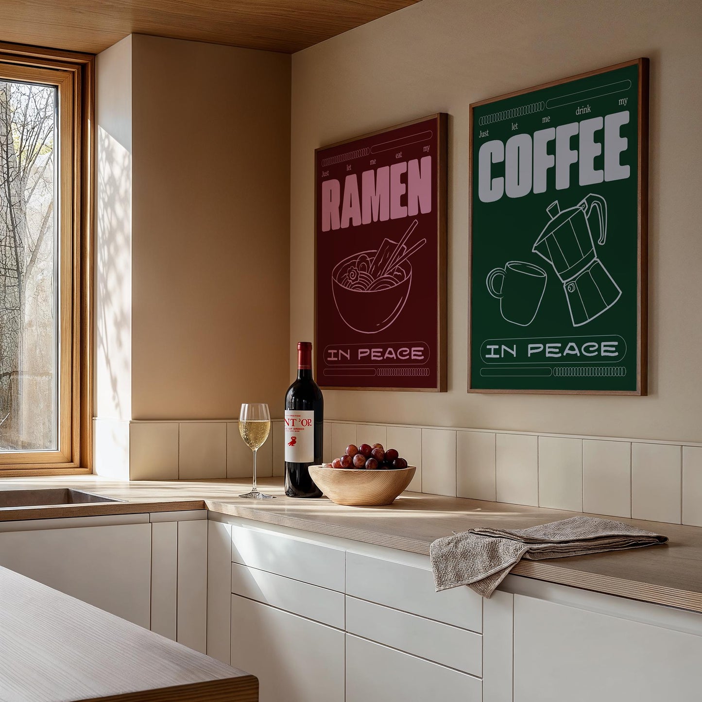 Just Let Me Drink My Coffee In Peace | Typographic Print | Wall Art | A5 A4 A3 | Unframed Print | Coffee Lover Gift | Coffee | Bold Colours