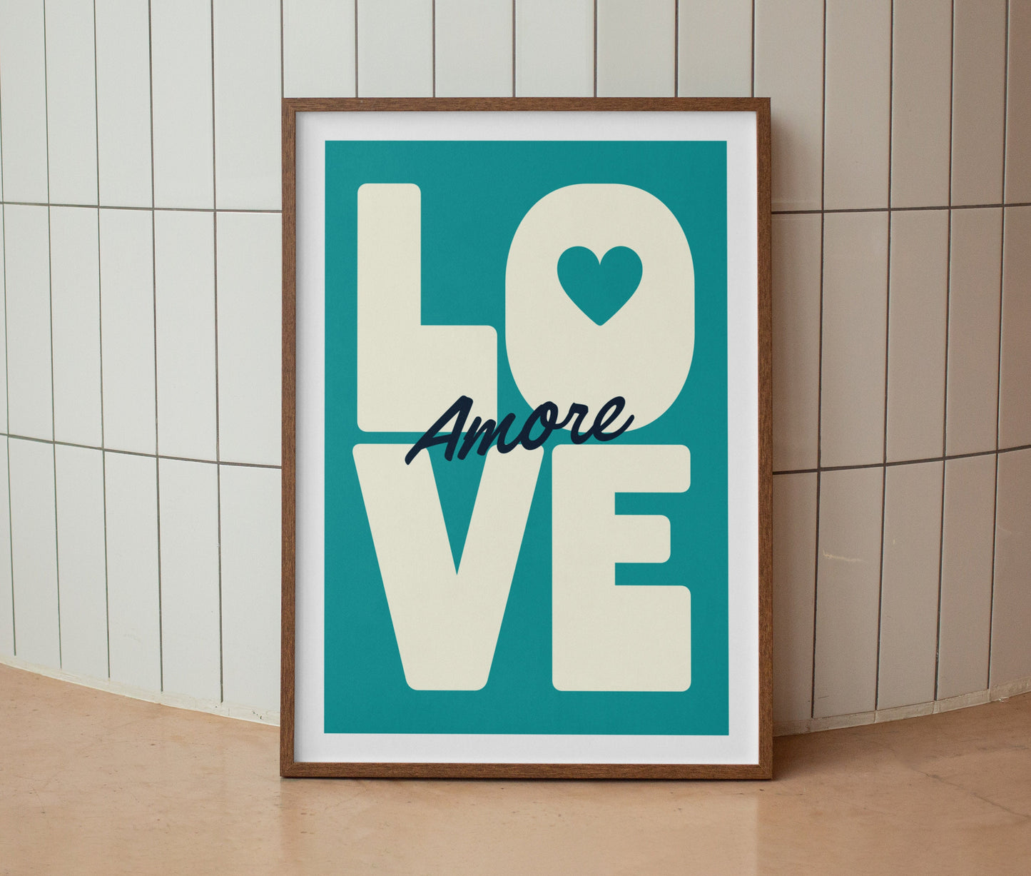 Love Amore | Typography Art Print | Wall Art | A4 | Unframed Print | Wall Decor | Bold Colours | Typographic | A3 A4 A5 Graphic Poster