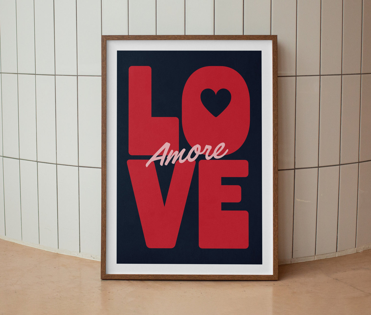 Love Amore | Typography Art Print | Wall Art | A4 | Unframed Print | Wall Decor | Bold Colours | Typographic | A3 A4 A5 Graphic Poster