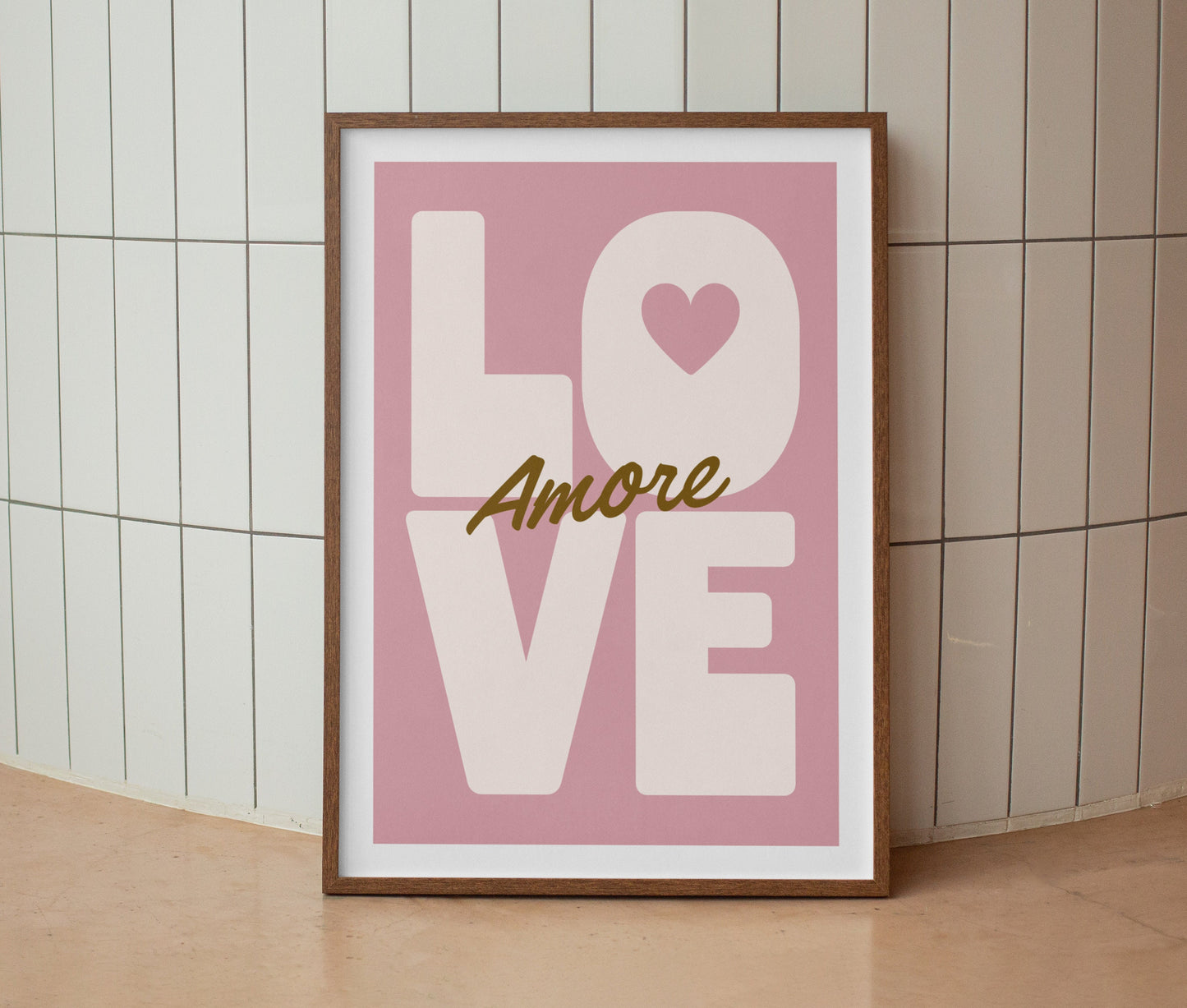 Love Amore | Typography Art Print | Wall Art | A4 | Unframed Print | Wall Decor | Bold Colours | Typographic | A3 A4 A5 Graphic Poster