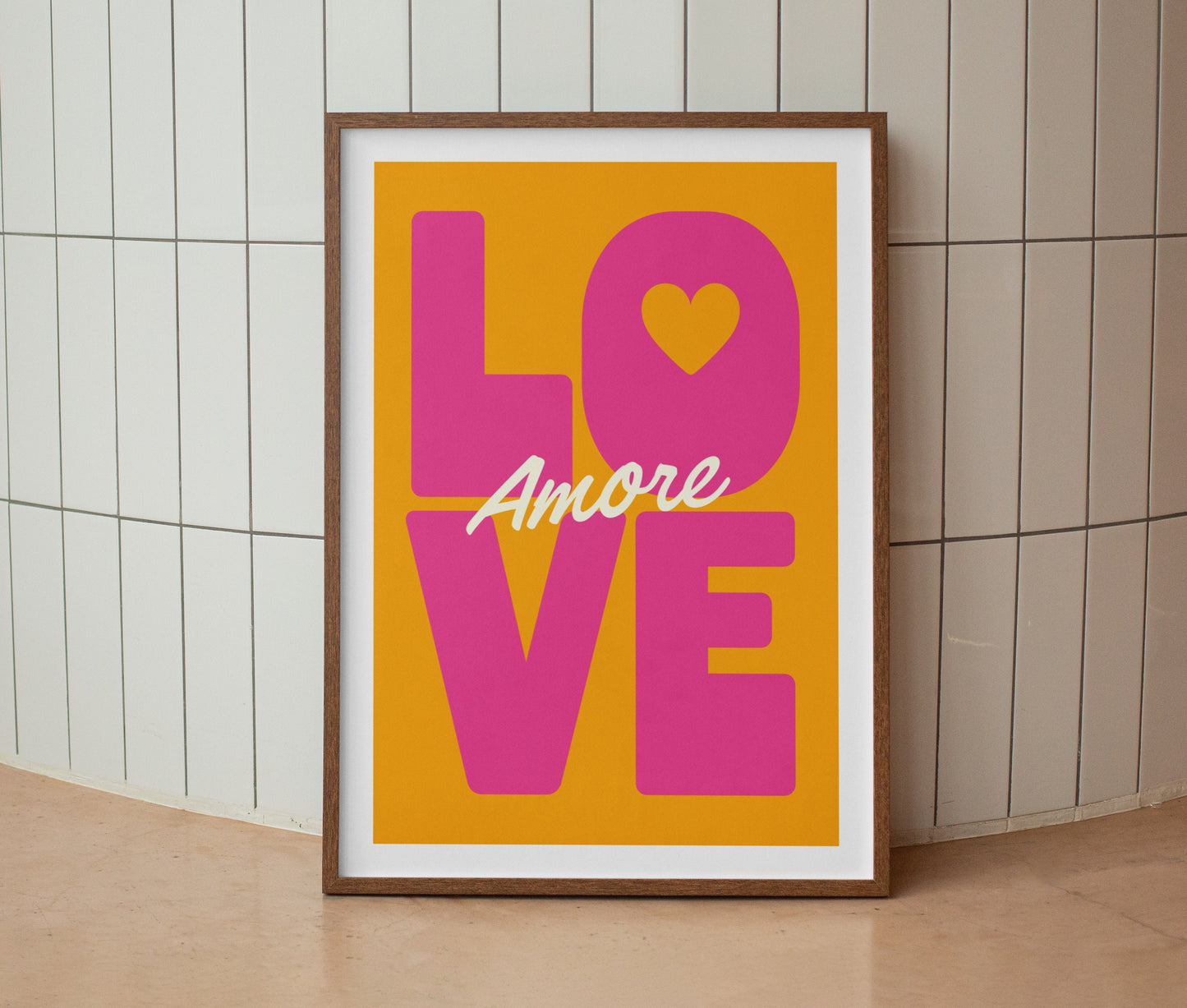 Love Amore | Typography Art Print | Wall Art | A4 | Unframed Print | Wall Decor | Bold Colours | Typographic | A3 A4 A5 Graphic Poster