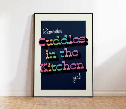 Cuddles in the Kitchen Print