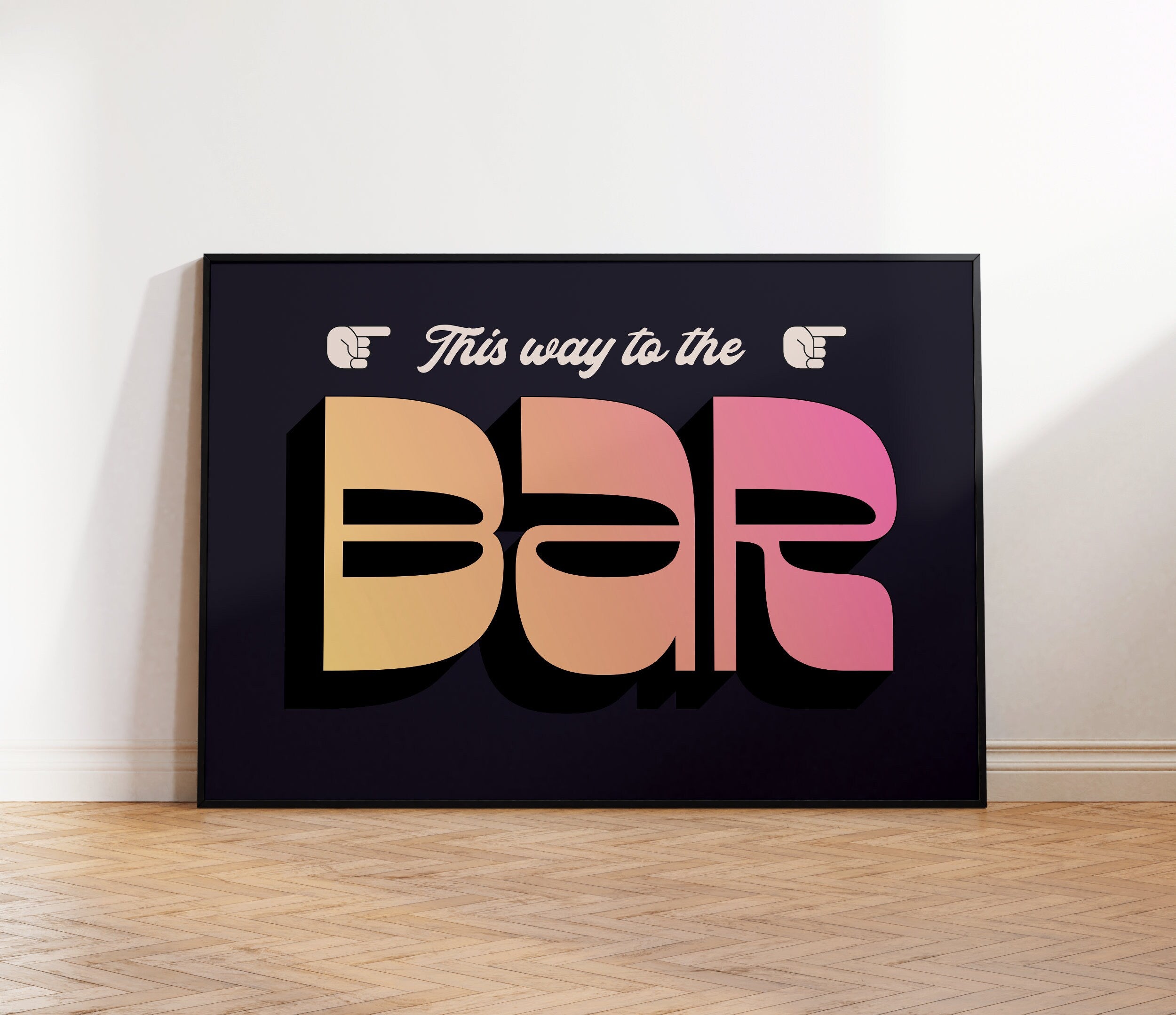 This Way To The Bar Print