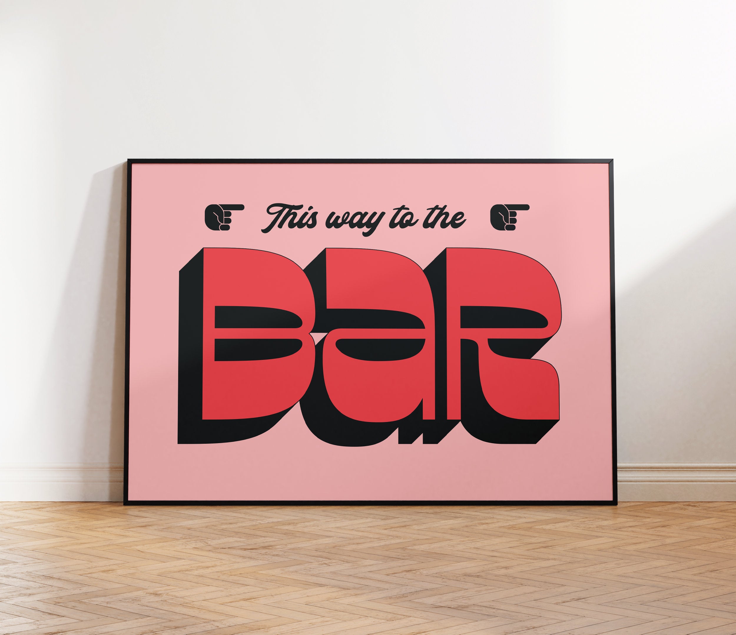 This Way To The Bar Print