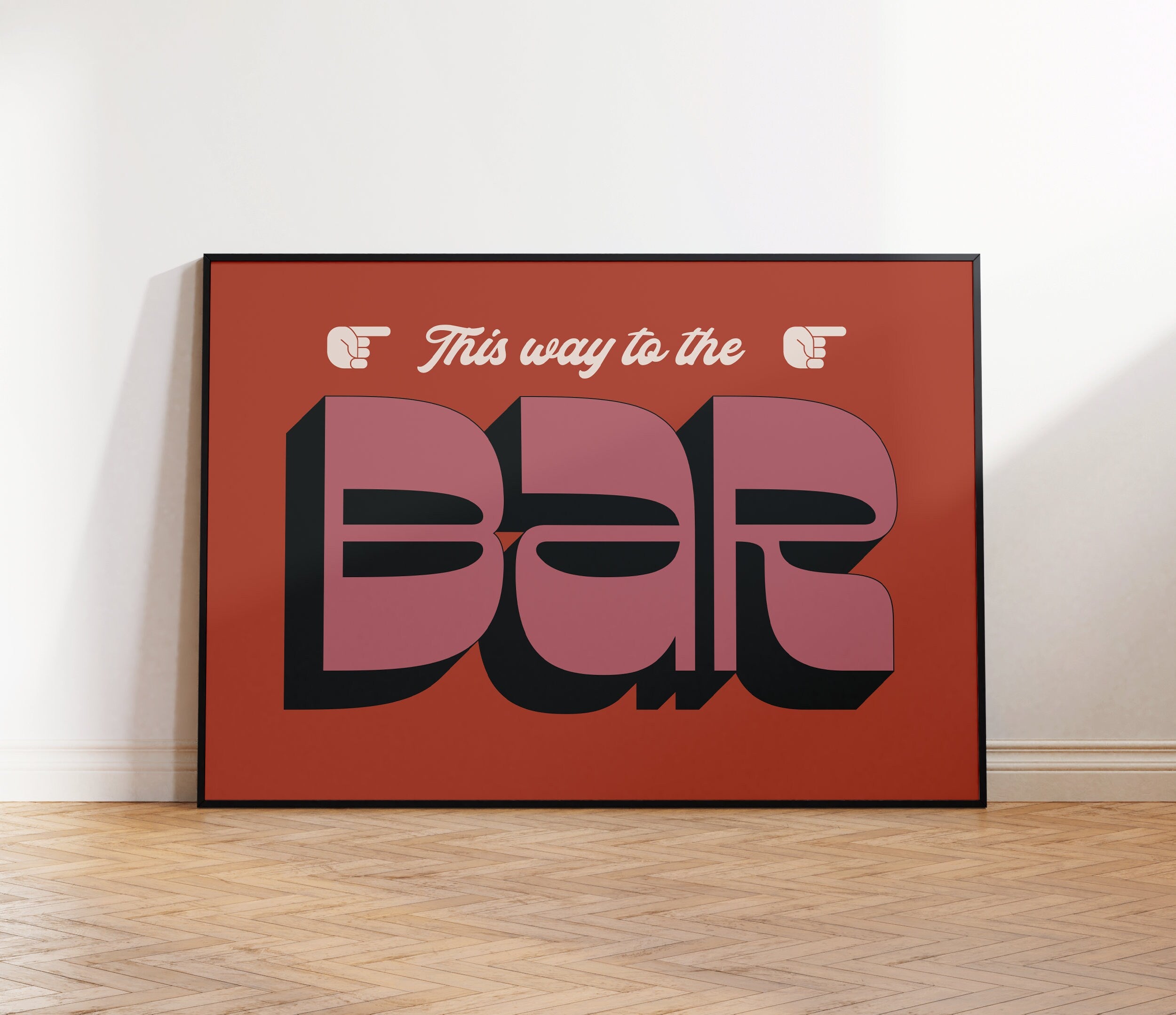 This Way To The Bar Print