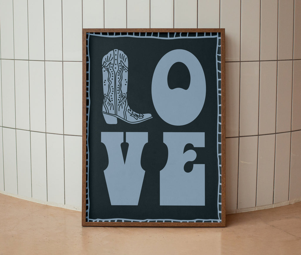 Love Cowboy Boot Print