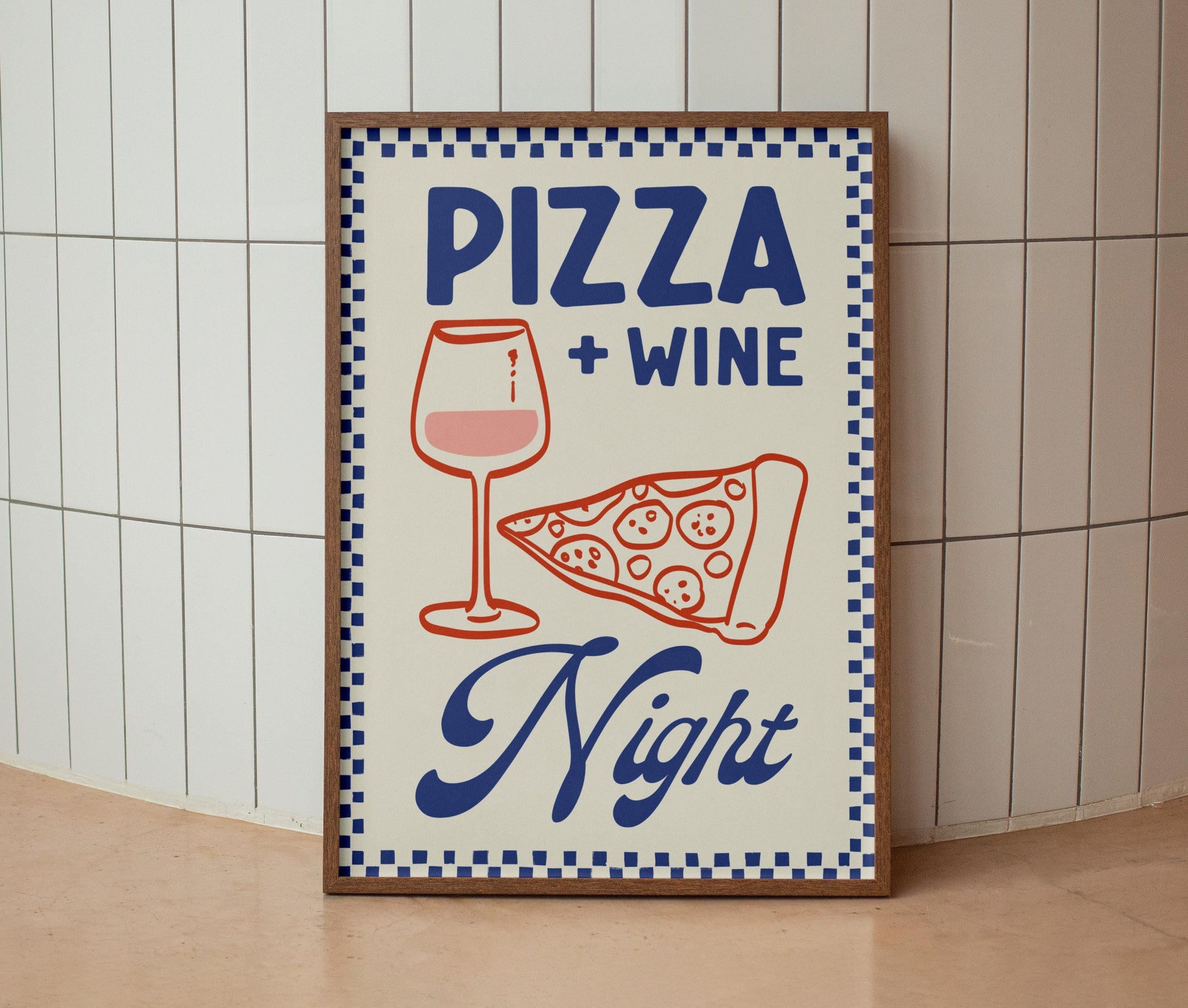 Pizza & Wine Night Print