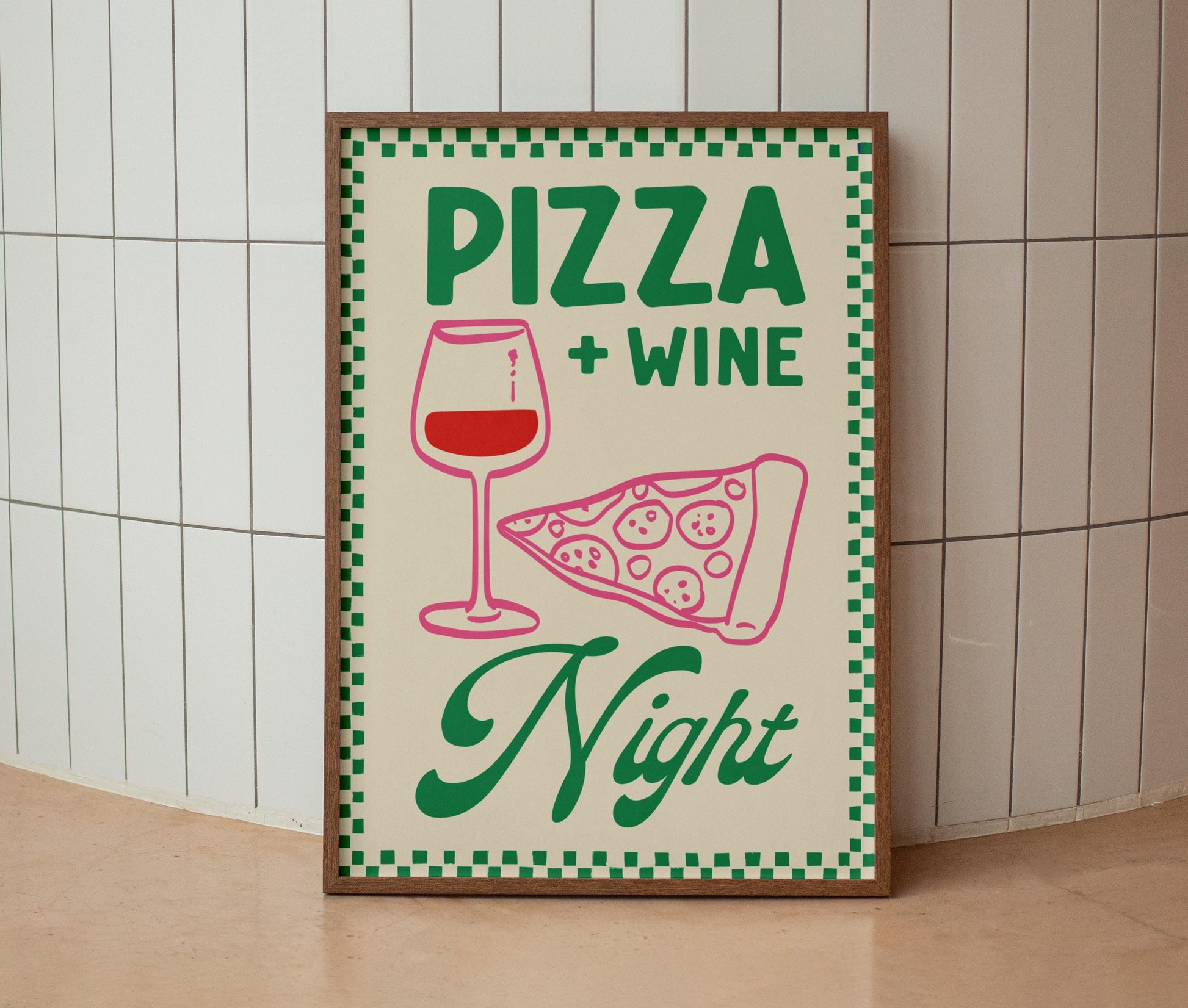 Pizza & Wine Night Print