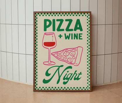 Pizza & Wine Night Print
