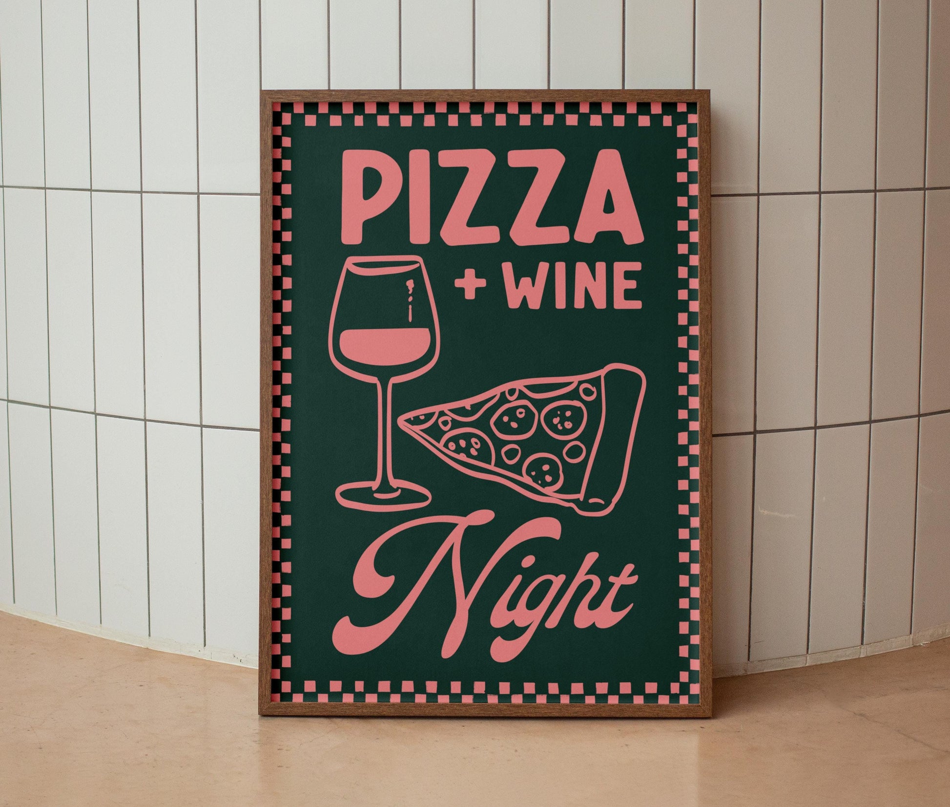 Pizza & Wine Night Print
