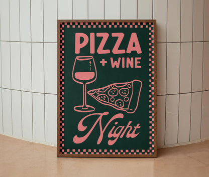 Pizza & Wine Night Print