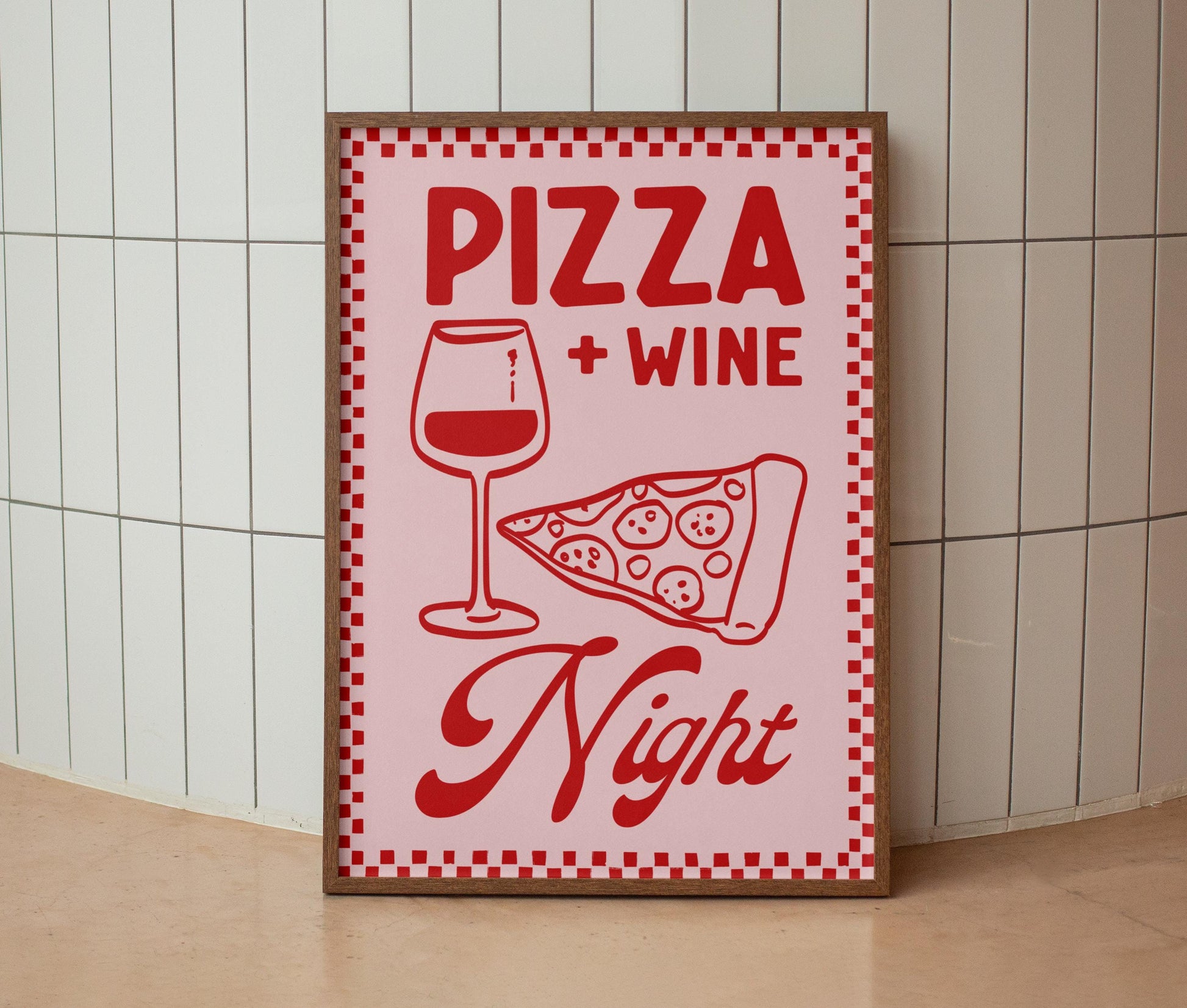 Pizza & Wine Night Print