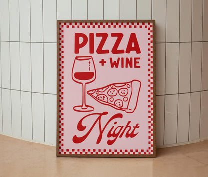 Pizza & Wine Night Print