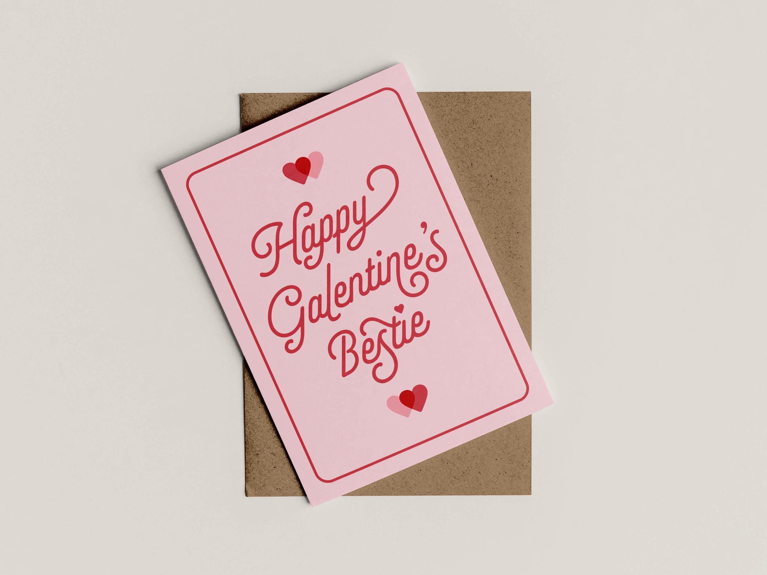 Happy Galentine's Bestie | Greetings Card | Valentine's Card | Galentine's Card | A6 | Bold Colours | Typographic
