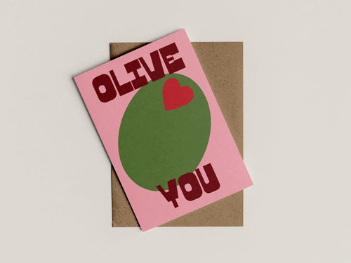 A6 Olive You Card