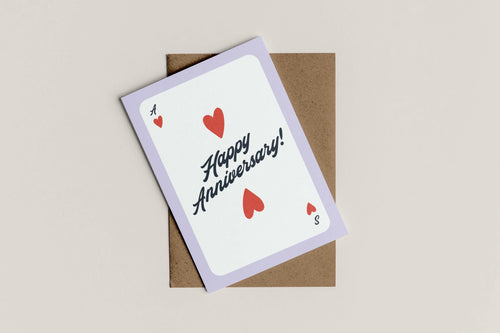 A6 Personalised Initials Happy Anniversary Card