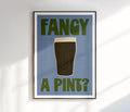 Fancy a Pint Print | Beer Lover Gift | Pub Drinks Art | Retro Typography Print | Kitchen Decor | Modern Wall Prints
