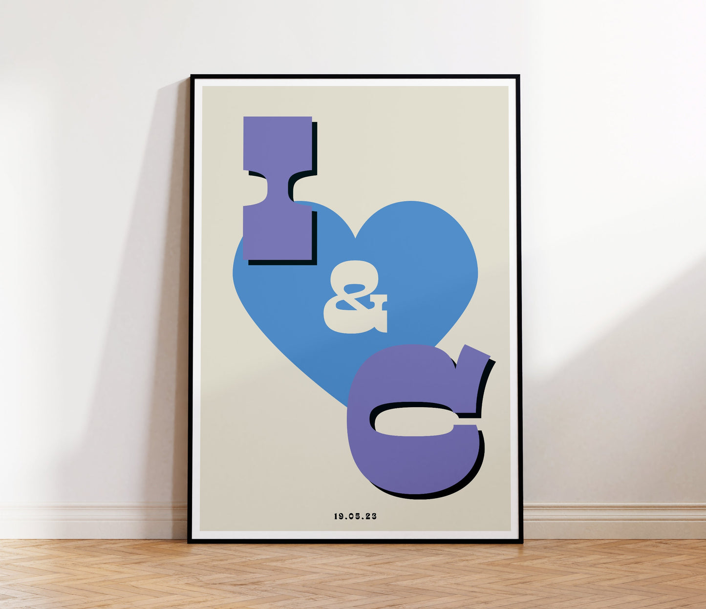 Retro Personalised Initials Print