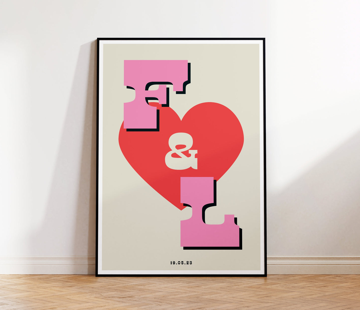 Retro Personalised Initials Print