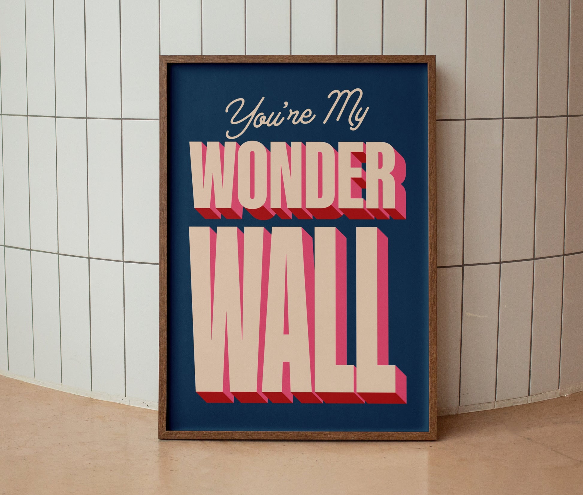 Oasis | You're My Wonderwall Lyrics Print | Wall Art | A4 A3 A5 | Unframed Print | Indie Music | Rock Music