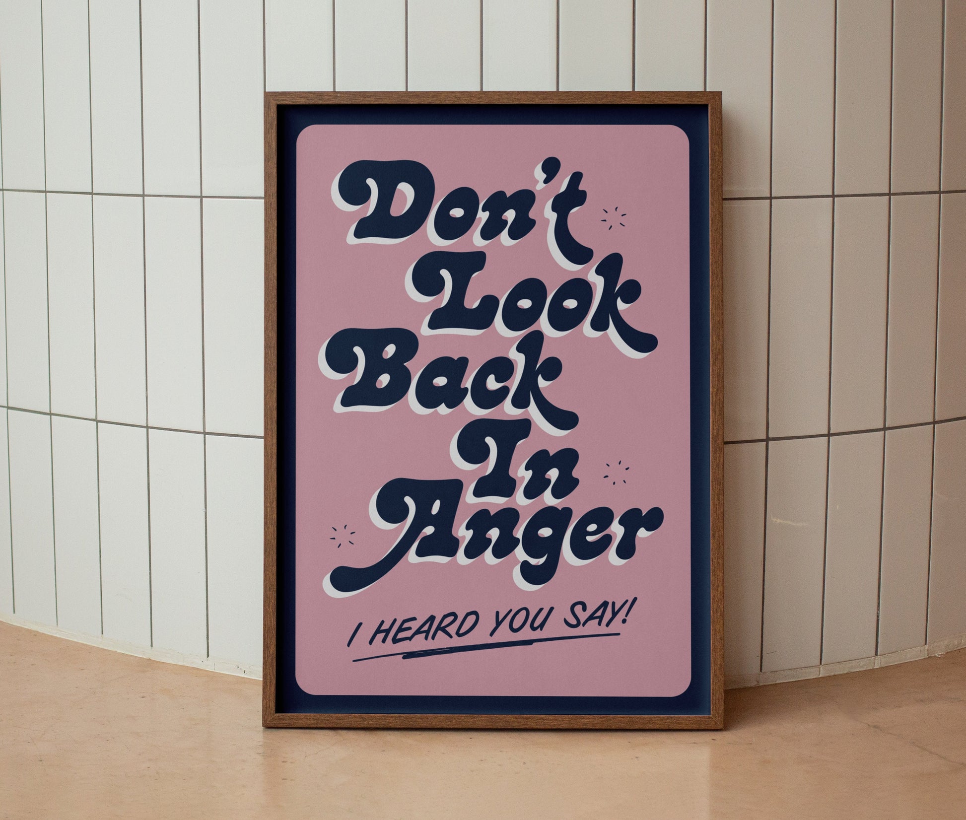 Oasis | Don't Look Back in Anger Lyrics Print | Wall Art | A4 A3 A5 | Unframed Print | Indie Music | Rock Music