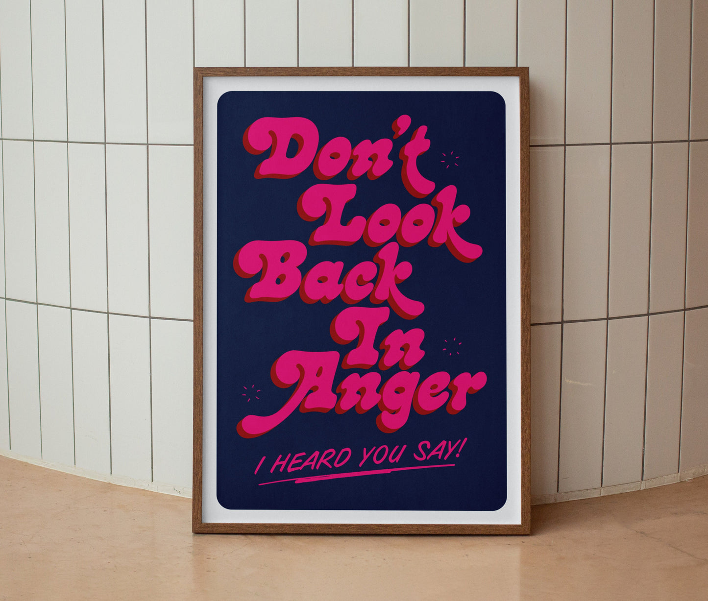 Oasis | Don't Look Back in Anger Lyrics Print | Wall Art | A4 A3 A5 | Unframed Print | Indie Music | Rock Music