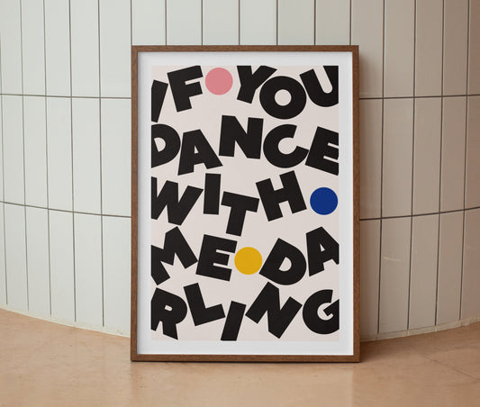 If You Dance With Me Darling | Will We Talk Lyrics Print | Sam Fender | Wall Art | A4 | Unframed Print | Indie Music | Rock Music