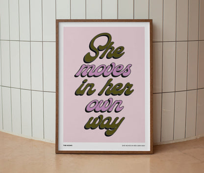 She Moves In Her Own Way | The Kooks | Print | Wall Art | Unframed Print | Wall Decor | Bold Colours | Typographic | A3 A4 A5 Graphic Poster