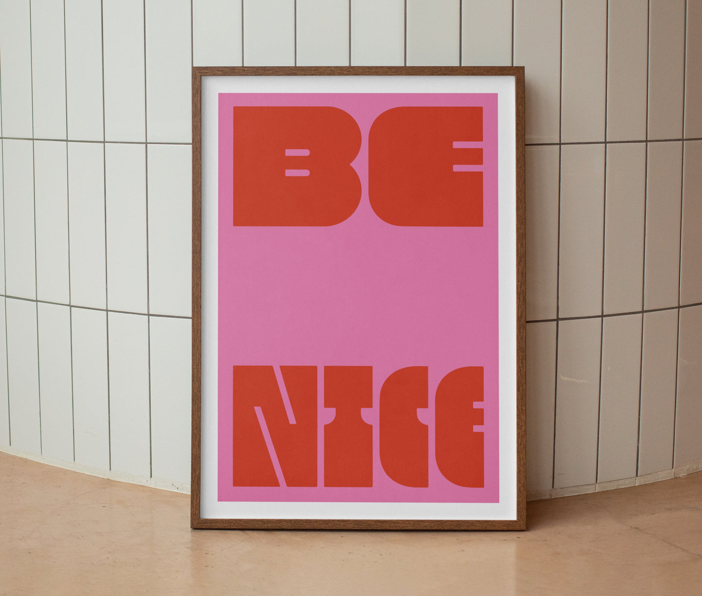 Be Nice | Typography Art Print | Wall Art | A4 | Unframed Print | Wall Decor | Bold Colours | Typographic | A3 A4 A5 Graphic Poster