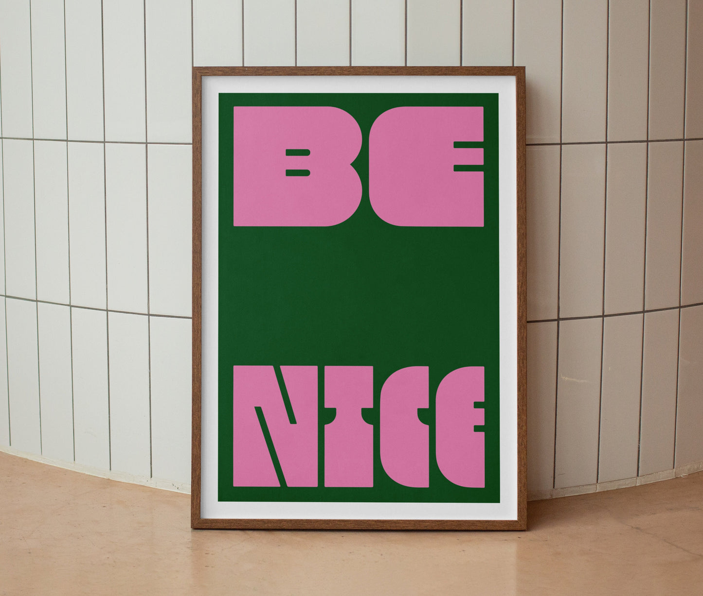 Be Nice | Typography Art Print | Wall Art | A4 | Unframed Print | Wall Decor | Bold Colours | Typographic | A3 A4 A5 Graphic Poster