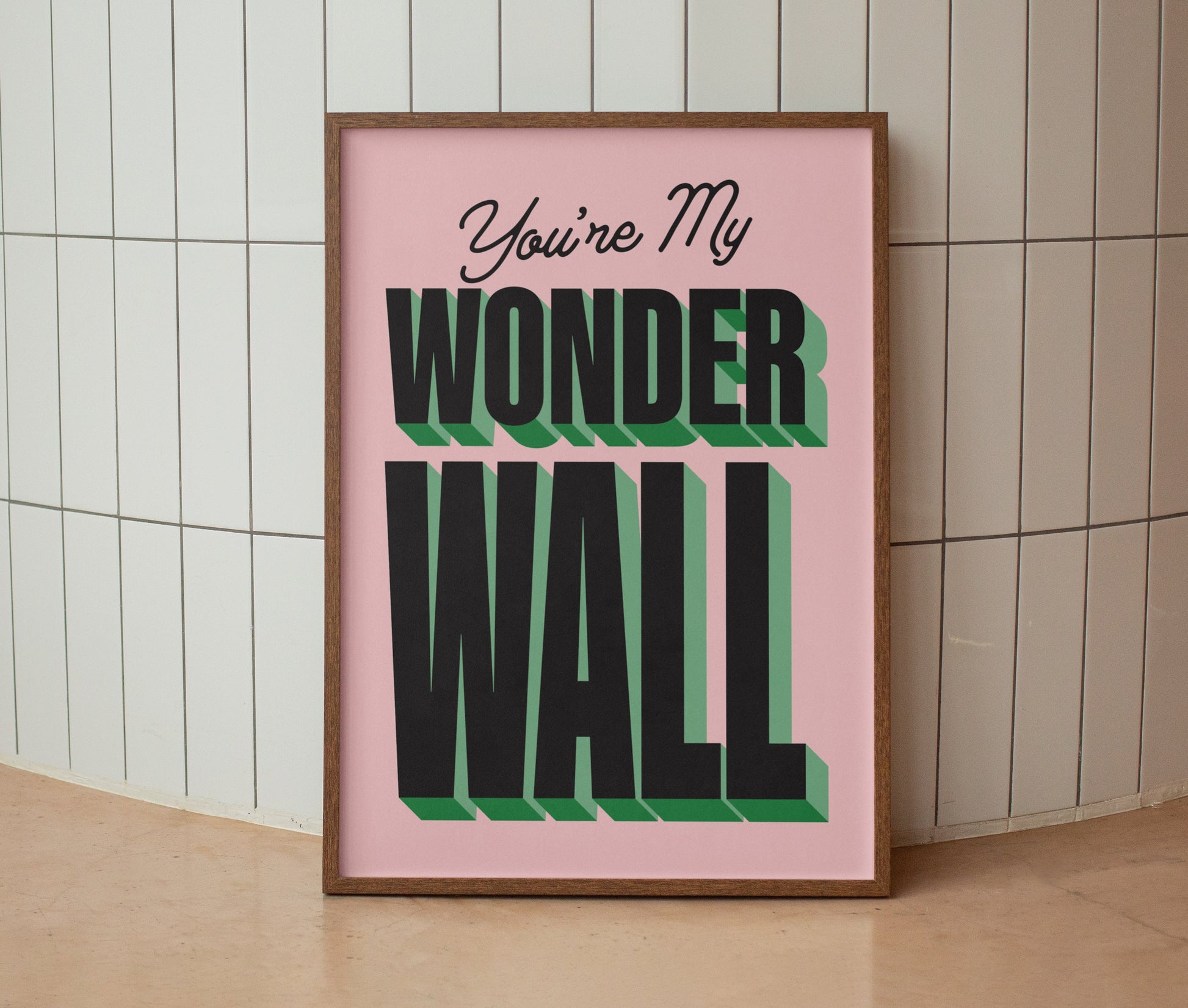 Oasis | You're My Wonderwall Lyrics Print | Wall Art | A4 A3 A5 | Unframed Print | Indie Music | Rock Music