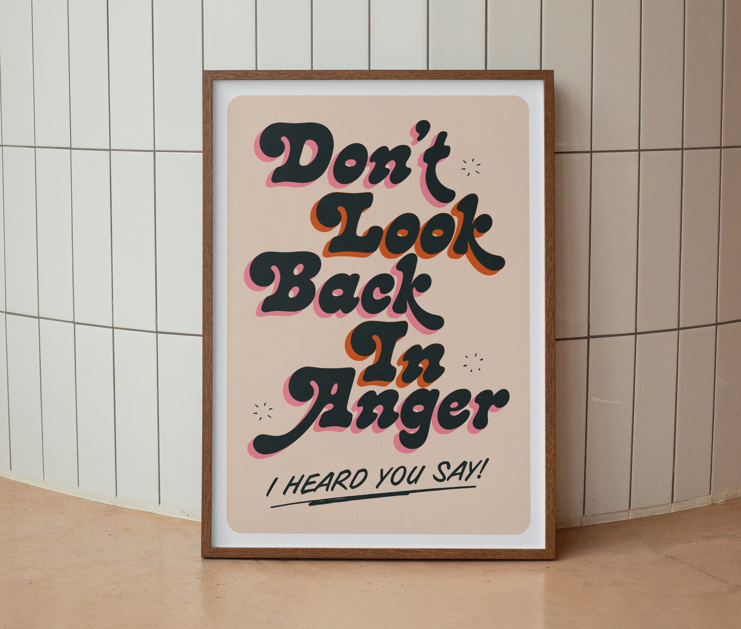 Oasis | Don't Look Back in Anger Lyrics Print | Wall Art | A4 A3 A5 | Unframed Print | Indie Music | Rock Music