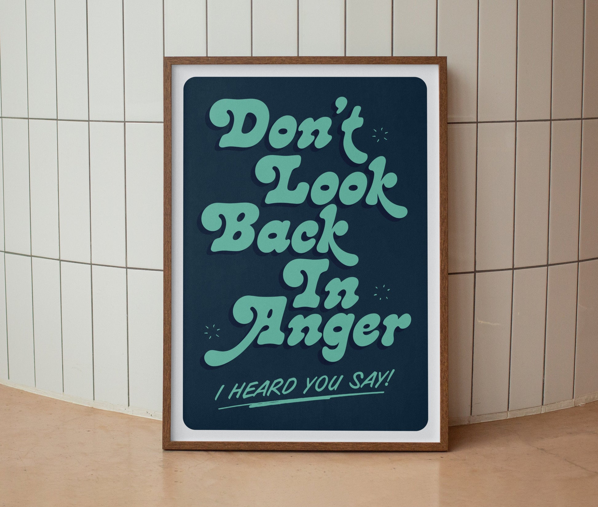 Oasis | Don't Look Back in Anger Lyrics Print | Wall Art | A4 A3 A5 | Unframed Print | Indie Music | Rock Music